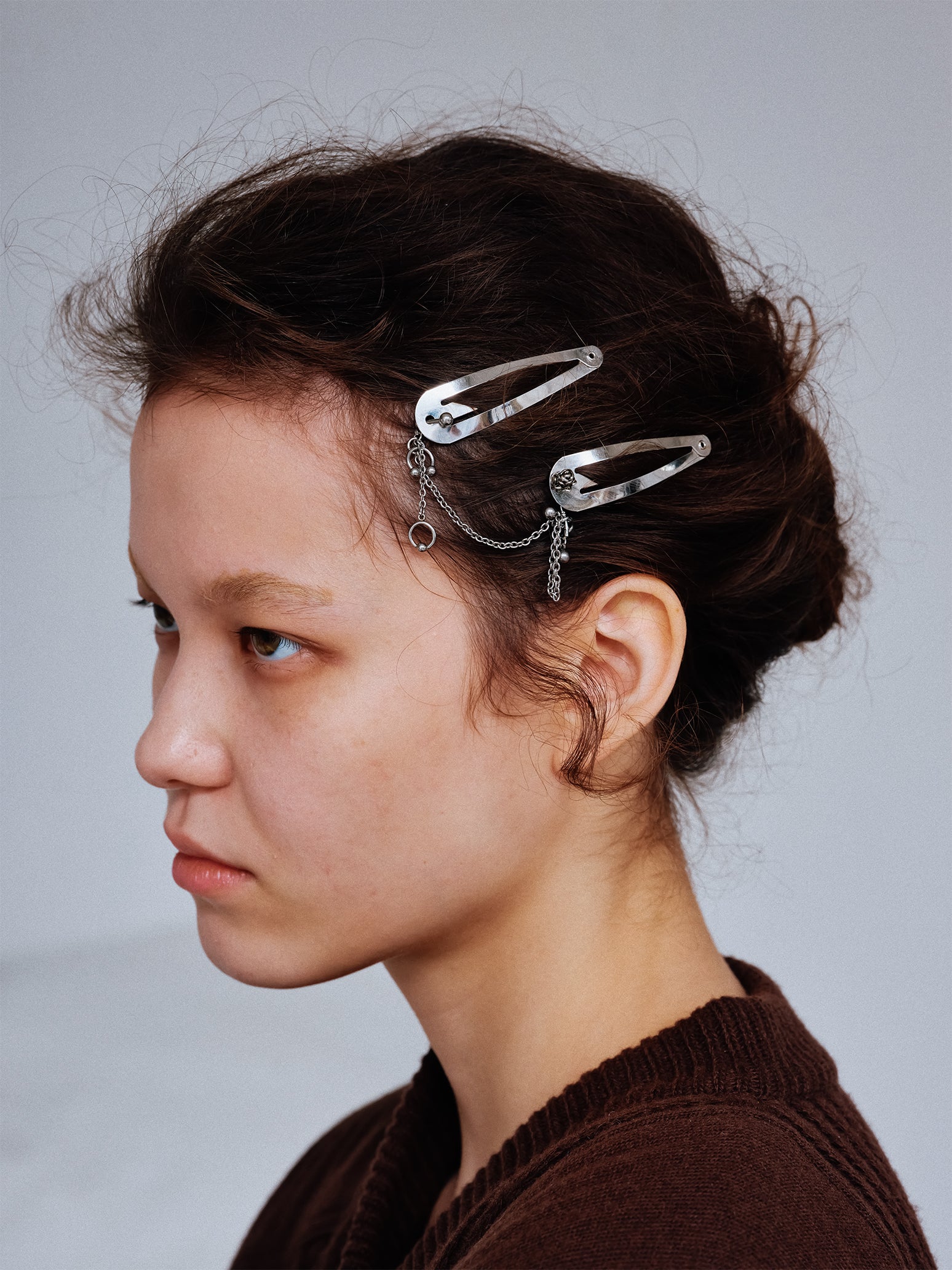 Rose & Mini Piercing Hair Clips – 2 Piece Set – heyep